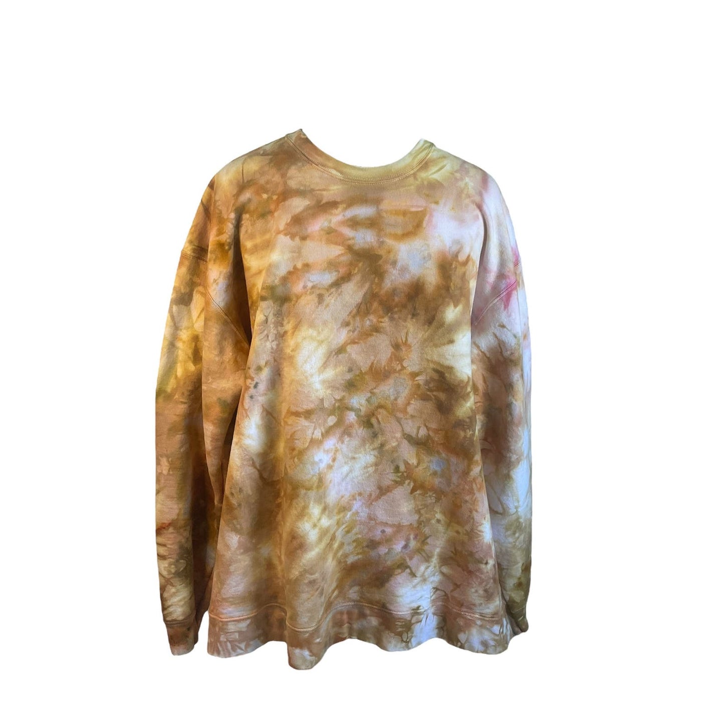 Golden Yellow and Neutral Crewneck Sweatshirt (3XL)