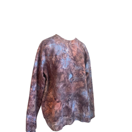 Chocolatey Brown and Blue Crewneck Sweatshirt (XL)