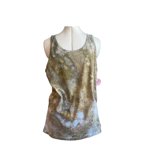 Mossy Green, Blue, and Gray Unisex Tank (M)