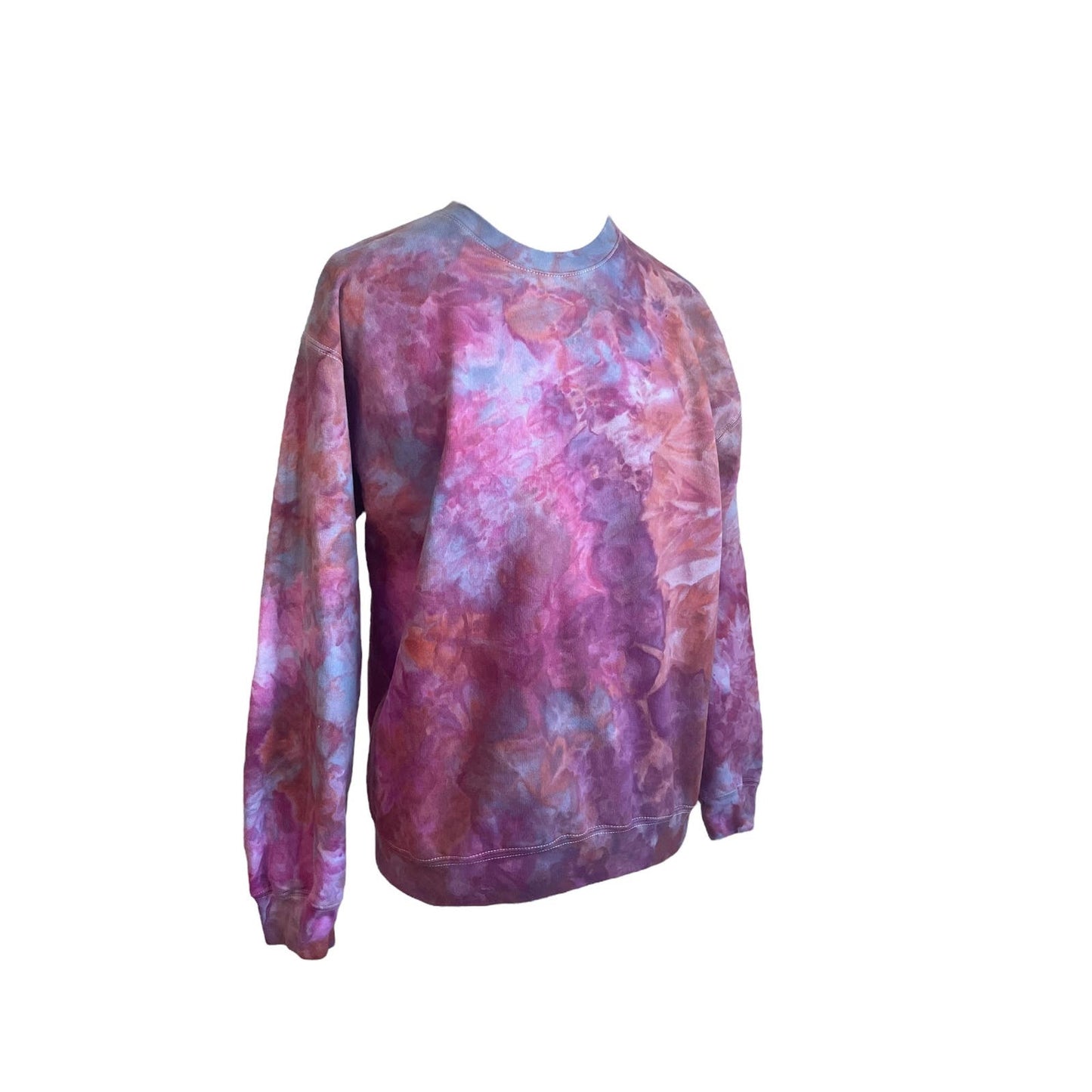 Pink, Rust Orange, and Blue Crewneck Sweatshirt (M)